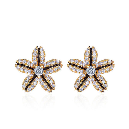 Rhinestone Flower Crystal Stud Earrings