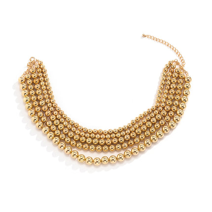 Boho Multilayer Chunky Beads Layered Choker Necklaces