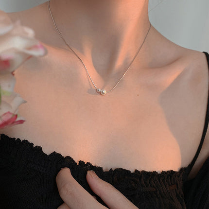Glass Pearl Pendant Chain Necklaces - FASHION SHEGOODS LLC