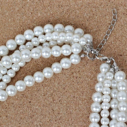 Multi Layer Pearl Necklace Luxury Chain Long Pearl Woman Necklace