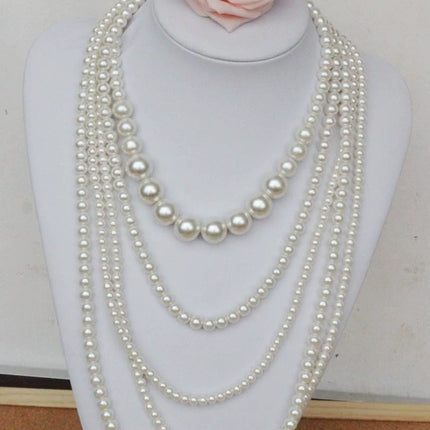 Multi Layer Pearl Necklace Luxury Chain Long Pearl Woman Necklace