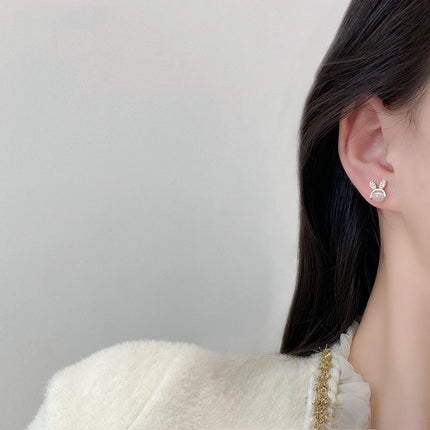 Opal Cute Rabbit Stud Earrings - FASHION SHEGOODS LLC