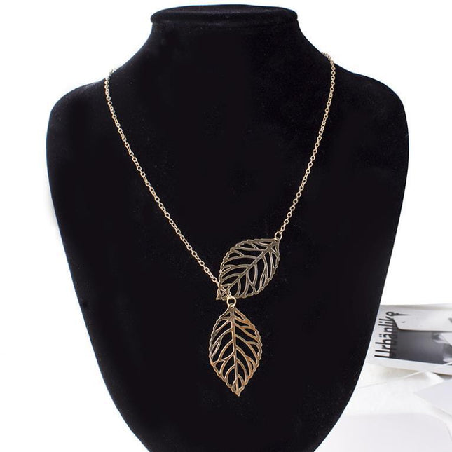 Two Leaves Leaf Necklaces