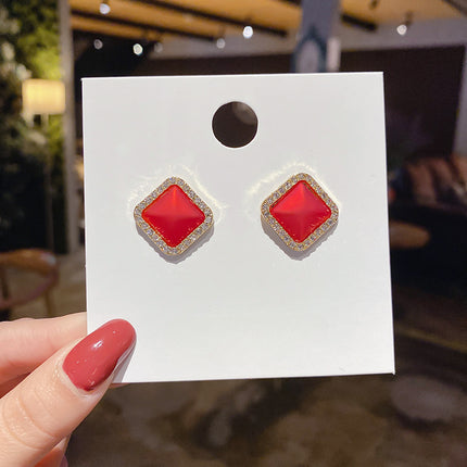 Geometric Square Pearls Stud Earrings - FASHION SHEGOODS LLC