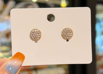 Geometric Round Full Rhinestone Earrings