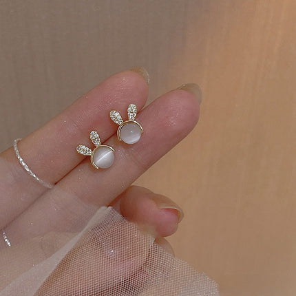 Opal Cute Rabbit Stud Earrings - FASHION SHEGOODS LLC