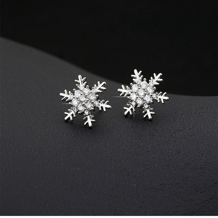 Full Rhinestone Snowflake Earring