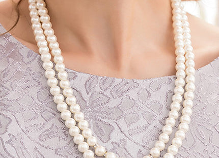 Multi Layered Faux Pearl Necklace Wedding Bride Necklace